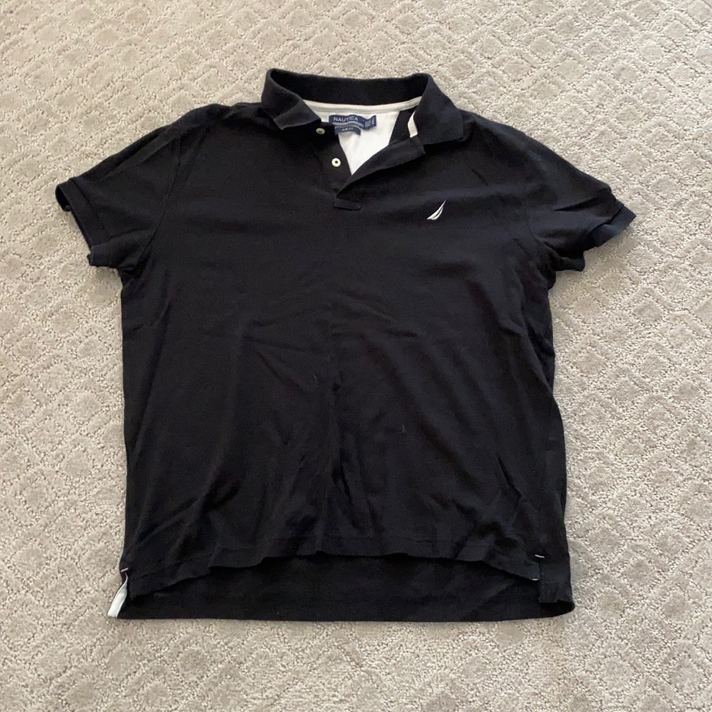 Black slim fit polo